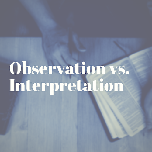 observation vs interpreation